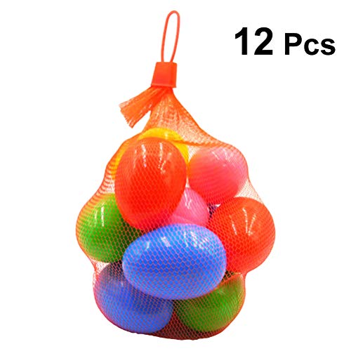 Amosfun Easter Eggs Easter Decoration DIY Easter Gift Plastic Fillable Easter Eggs Fillers Hunt Game Stuffer Easter Party Favors 12pcs (Mixed Colors)