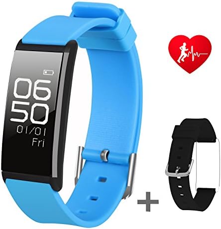 Slim Fitness Tracker Watch with Sleep Monitor Bluetooth Smart watch Wristband Bracelet Sport Pedometer Activity Tracker with Alarm Step Tracker Calorie Counter Sleep Tracker for Android or iPhone IOS (Blue)