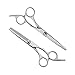 TOPBeauty 2pcs professional 5.5 inch Two-tailed scissor white thinning scisors cutting barber hair scissors set shears hairdressing scissors