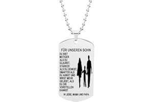 HAYOUWAY Silber Halskette Hundemark Ketten mit Anhänger Edelstahl Herrenschmuck für Herren Sohn Jungen Geburtstagsgeschenk von Mama Papa
