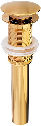 Yuetai Grifo de baño Vanity fregadero desagüe tapón sin rebosadero, dorado