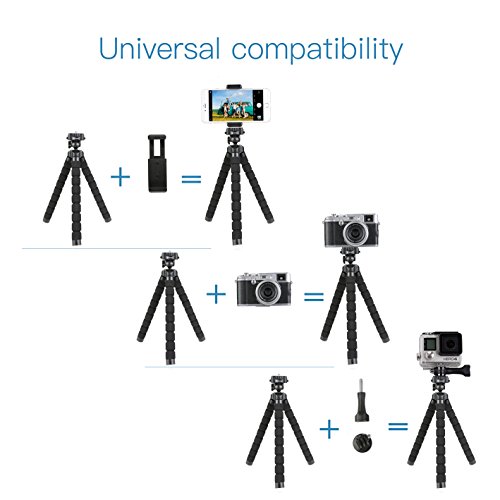 Flexibel Stative, Handy Stativ mit Bluetooth Fernbedienung Dreibeinstativ fÃ¼r iPhone 7, iPhone 8, iPhone 6S, Samsung Galaxy S7, S8, Huawei, HTC, Gopro Hero 5, 6