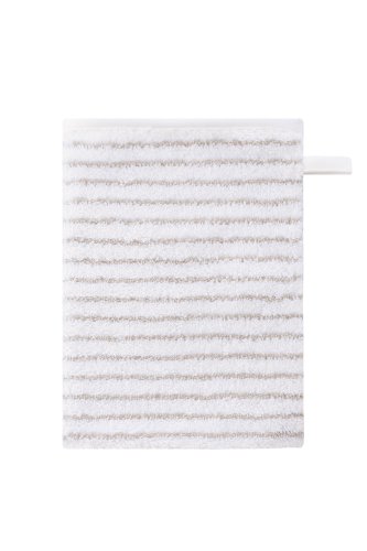 Bellybutton Wash Cloth (White/ Taupe Striped)
