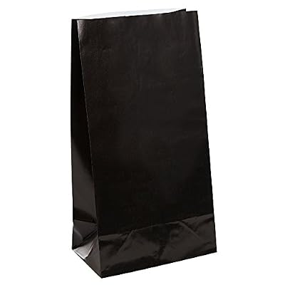 Unique Party - 59012 - Paquet de 12 Sacs Cadeaux - Papier - Noir