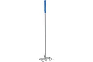 Red Gorilla Tubtrug Tidee Rake 80cm Lightweight Steel with Blue Plastic Grip for Stable Hay Bedding or Garden Use