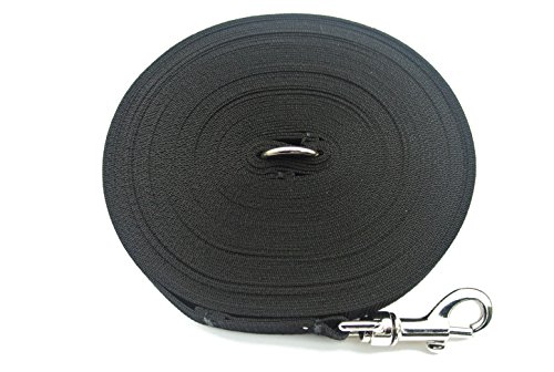 50ft15m-DogHorse-Training-Lead-Large-25mm-In-Various-Colours-BLACK-CPM