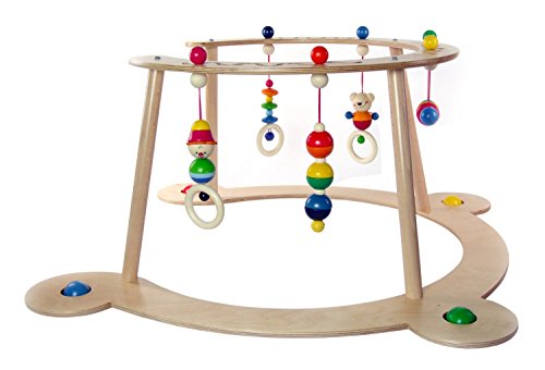 Hess Holzspielzeug 13370 Babyspiel und Lauflerngerät Bär Henry aus Holz, 70 x 70 x 36 cm