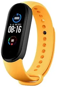 SHOPTOSHOP M5 Smart Band 2.3  Fitness Band, 1.1-inch Color Display, USB Charging, Activity Tracker, Men's and Women's Health Tracking, Yellow Strap