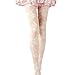 Produktbild LuckyGirls Damen Ultradünne transparente Rose Spitze Strümpfe Pantyhose Seidenstrümpfe (Weiß)