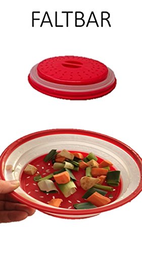 1 faltbare Mikrowellenhaube / Mikrowellenabdeckhaube - Deckel / Tellerabdeckhaube für Mikrowelle Ø ca. 26,5 cm