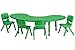 Produktbild Flash Furniture YU-YCX-0043-2-MOON-TBL-GREEN-E-GG Adjustable Half-Moon Green Plastic Kids Activity Table Set with 4 School Stack Chairs, 35 x 65" by Flash Furniture
