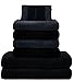 Produktbild Gallant 10 tlg Handtücher Set grau schwarz 2 Badetuch Duschtuch 70x140 cm 4 Handtücher 50x100 cm 4 Waschhandschuhe Baumwolle 100% 565 g/m² Frottee Handtuch Set grau anthrazit schwarz