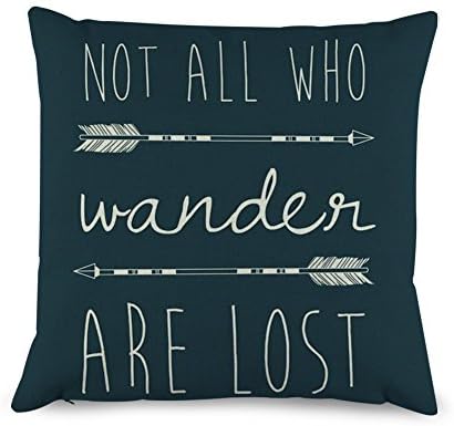 PinnLife Housses de coussin et, EN Coton 45,7 x 45,7 cm, bois de, Coton, bleu, 16x16inch
