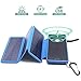 Produktbild Wireless Powerbank Solar 20000mAh Kabellose Externer Akku 2 Ausgänge (2 USB 2.1A & Kabellose 1A) Solar Induktions Ladegerät 2 Input(3 Solar Panels & USB) LED & Haken für iPhone Samsung Smartphone