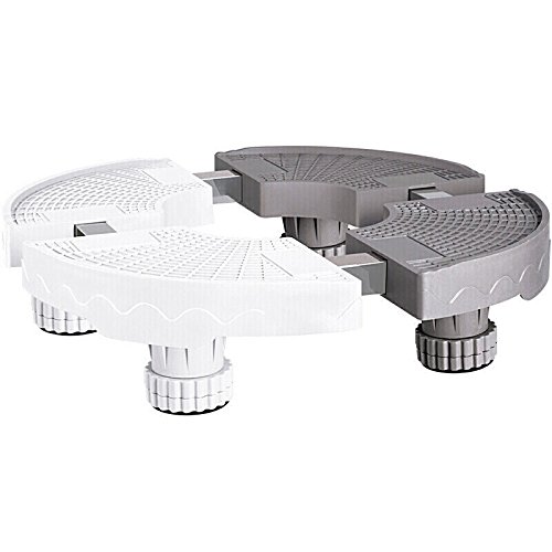 ZCRFY Air Conditioning Base Multi-Functional Movable Adjustable Base Round Washing Machine Base Mobile Flower Holder Oval Heightening Bracket Thickening Increase Bonsai White And Gray