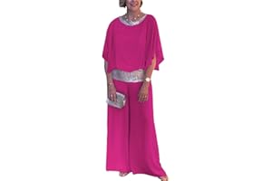 GOOLECRIMP Las Mujeres Elegante Traje de Boda de Invitados Cena de cóctel de Gasa Irregular Cuff Set Verano Casual Flojo Lentejuelas Color de Bloqueo Ruffle Top