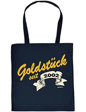 zum 16. Geburtstag Geschenk Stofftasche Goldstück seit 2002 Baumwolltasche Geschenkidee zum 16 Geburtstag 16 Jahre