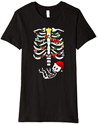 X-Ray Pregnant Skeleton funny Pregnancy T-ShirtWomens Women X-Ray Funny Christmas Tree Pregnant Skeleton T-Shirt T-ShirtOEKO-TEX STANDARD 100