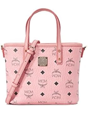 MCM Damen Umhängetasche Top Zip Shopper Anya Mini Soft Pink