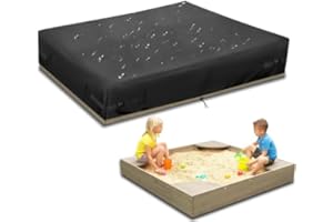 YBYHFAA Square sandkasten Abdeckung, Sandkasten-Schutz, 100% wasserdicht 600D Oxford abdeckplane sandkasten, Schwerlast Reißfest sandkasten Abdeckung, UV-Beständiges, Schwarz (120x120x20cm)