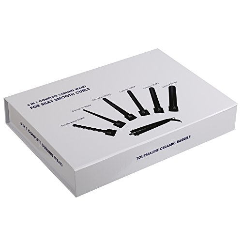Lockenstab, NexGadget 6 in 1 Multi-Lockenwickler Kit, Austauschbares Multifunktions Lockenwickler Kit, Turmalin Keramik Lockenwickler professionelle Curling Eisenstab, Haar Lockenstab, mit hitzebeständige Handschuhe（Geschenk Set） - 7