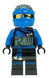 LEGO Ninjago 9009433 Hands of Time Jay Kinder-Wecker mit Minifigur und Hintergrundbeleuchtung,blau/schwarz,Kunststoff,24 cm hoch,LCD-Display,Junge/Mädchen,offiziell