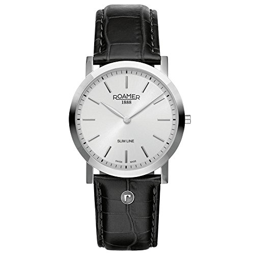 ROAMER 937830 SL1 Slim Line Uhr Herrenuhr Lederarmband Edelstahl 30m Analog schwarz ROAMER 937830 SL1 Slim Line Uhr Herrenuhr Lederarmband Edelstahl 30m Analog schwarz