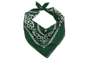 OUTLETISSIMO Superbe bandana vert foncé carré 100% coton motif cachemire pirate pour le sport