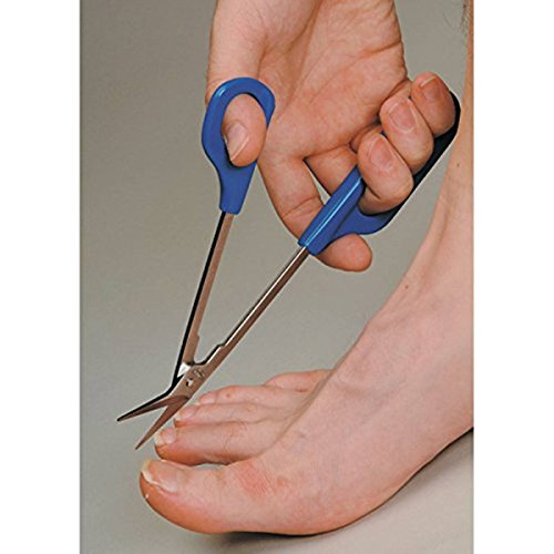 KINGSO Easy Grip Long Toe Nail Toenail Cutting Manicure Handled Angled Chiropody Podiatry Scissors Pedicure Clippers