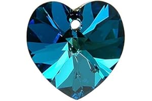 GENERIC 2x Swarovski Elements Pendant Heart 6228 Pietra di cristallo con foro, Crystal Bermuda Blue. 10.3 x 10 mm (SWAROVSKI ELEMENTS pendant HEART 6228 crystal stone with hole Crystal Bermuda Blue)