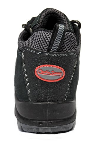 Schwarze Arbeits- und Sicherheitsschuhe Halbschuhe Velours Leder S1P EN345 - 4