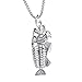 Produktbild Herren Frauen Fisch Knochen Angeln Haken Skelett Anhänger Halskette mingfa Edelstahl Lange Pullover Kette Charm Statement Schmuck modisch silber
