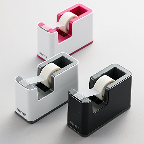 Leitz Dispensador de cinta adhesiva  Soporte fijo  Cinta adhesiva incluida  Blanco Gris metalizado  WOW  53641001