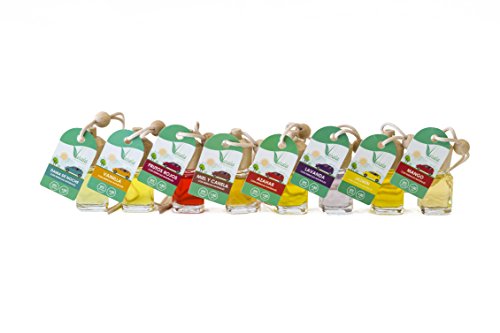 Ambientador Coche (Pack 8 Aromas) · Varala · Aceites Esenciales · O% Alcohol