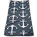 Produktbild ewtretr Luxus Handtücher, Gray Anchor Microfiber Lightweight Soft Fast Drying for Gym Beach Travel Fitness Exercise Yoga