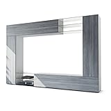 Vladon Wall Unit TV Stand Mirage, Carcass in White matt/Front in Avola Anthracite