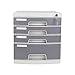 Produktbild WAOBE 4 Geschlossene Schublade Schreibtisch Speichereinheit Innovative Mit Schublade Desktop Organizer Home Office Archiv Hartplastik Aktenschrank, Dateien, Stifte, Mit Schloss