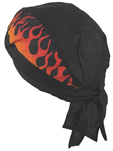 Preisvergleich Produktbild Bandana Spannbettlaken Schwarz mit seitlichen Flammen