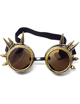 Ultra Gold mit braunen Linsen Premium Qualität Steampunk Brille Cyber Brille Punk viktorianisch Schweißen Cosplay...