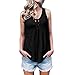 Produktbild Yvelands Damen Tank Top Weste T-Shirt ärmellose Feste Verband beiläufiges Trägershirt weiche Bequeme Spitzenbluse(Schwarz,CN-L)