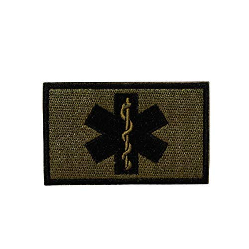 Cobra Tactical Solutions Paramedic Star of Life Ecusson Brodé Patch Tactique Moral Militaire Applique Emblème Insignes Fastener à Crochet et Boucle Airsoft Paintball Cosplay