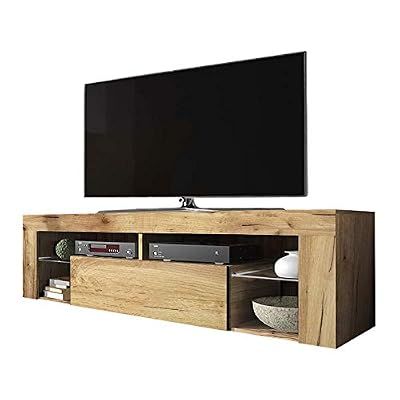 Selsey Hugo - Meuble TV/Banc TV (140 cm, Chene Lancaster, sans LED)
