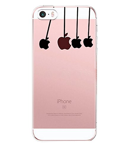 Qissy   Carcasa iPhone SE 5 5s  TPU Funda Cubierta de Silicona de Ultra Delgado impresi  n de Estuche Silicona Carcasa Trasera para iPhone 5 5s Transparente  G 