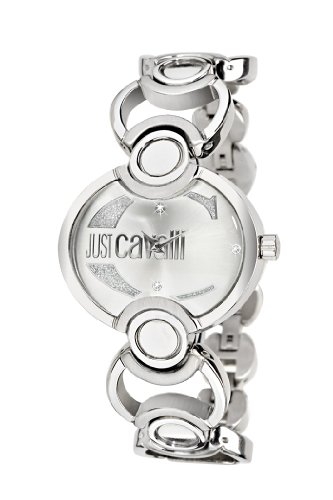 Just Cavalli Ladies Watch R7253189515 In Collection Decor with 2 H and S, Silver Dial and Stainless Steel Bracelet