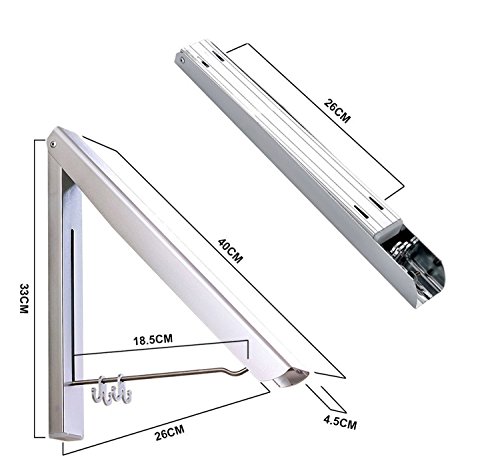 XY Life Kleiderhaken Klappbarer Faltbar Wand hanger haken Kleiderständer Wandhaken Garderobenhaken für kleine Räume, Ecken, Bäder, Silber - 2