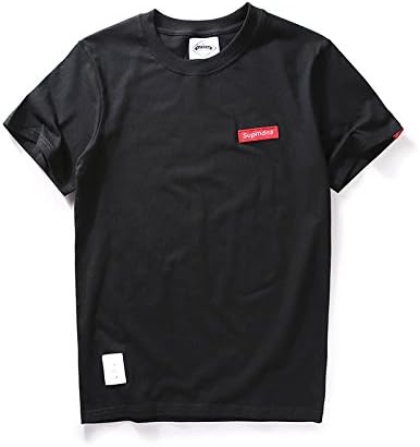 JRBB Day of the tide brand men's summer embroidery short sleeve t-shirt with round collar Korean version of the Sau half sleeve compassionate open the shirt female,M, White Black