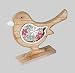 Produktbild Vogel Holz Deko Garten Tier Figur Spatz Skulptur Ziervogel Statue Blume Platte