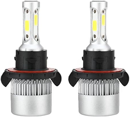 Aotejia 2pcs Car Headlight Bulbs Super Bright HID Xenon H13/9008 70W 7000LM COB Chip LED Auto Bulb Headlamp 100w/bulb White