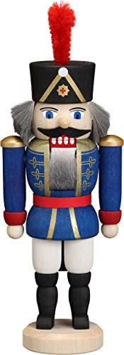 Nutcracker figure christmas advent smaller Nutcracker Husar wooden blue Erzgebirge wooden art handmade 12 cm