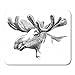 Produktbild AOHOT Mauspads Brown Sketch Portrait of Big Moose Antlers in Graphic on Head Silhouette Mouse pad 9.5" x 7.9" for Notebooks,Desktop Computers Accessories Mini Office Supplies Mouse Mats